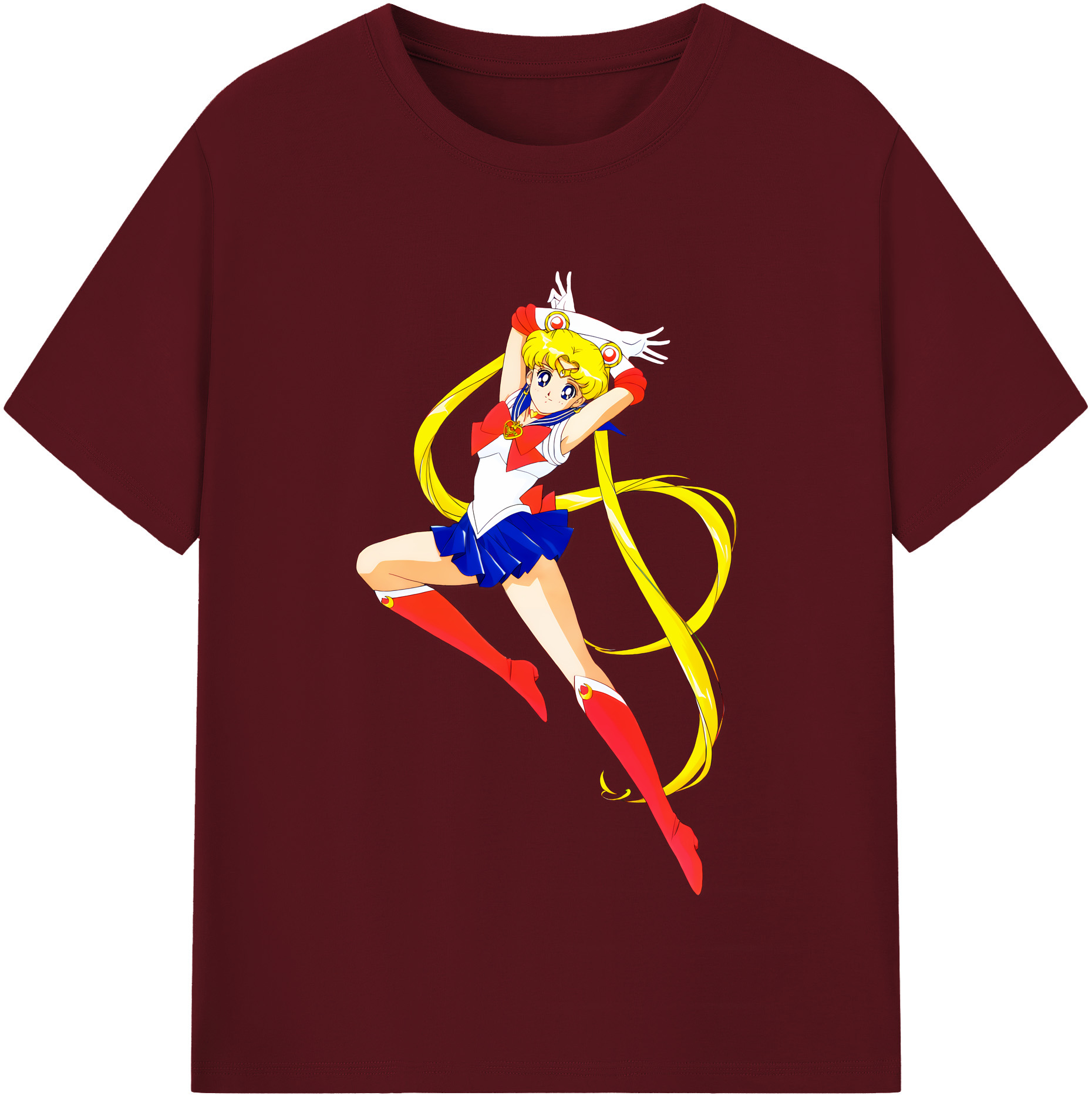 （画像用） 美少女戦士セーラームーン 月野 うさぎ つきの うさぎ Sailor Moon Tsukino Usagi 綿100％半袖Tシャツ（フロントプリント）